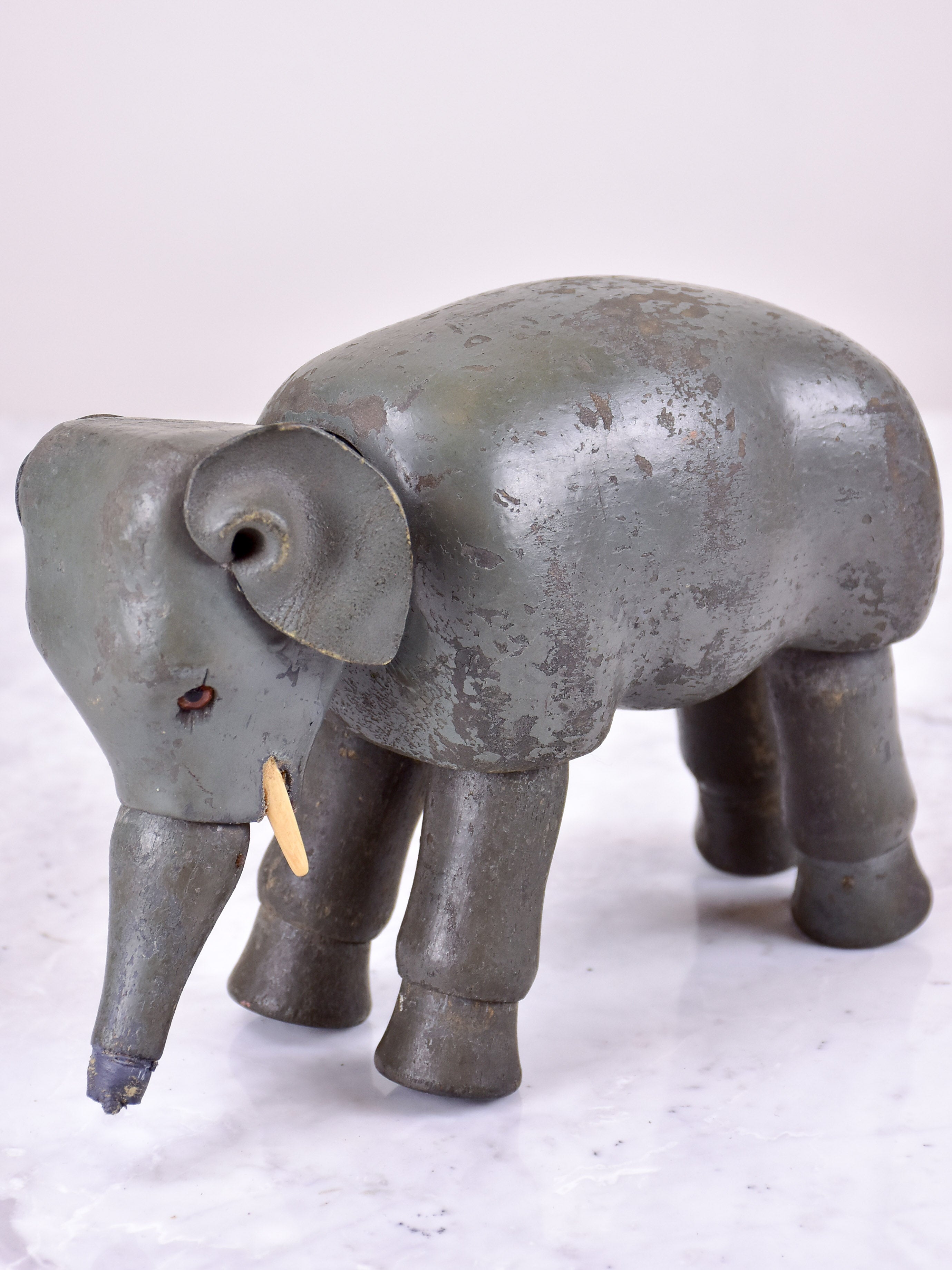 Antique French toy elephant - wooden