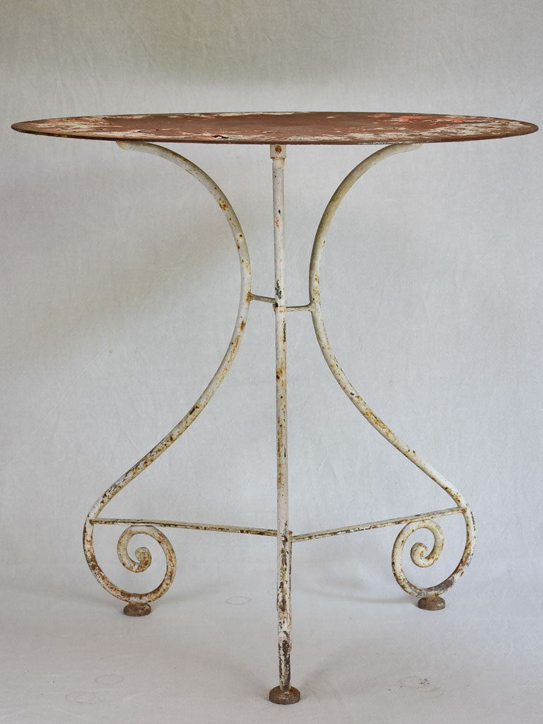 19th-century French voyage folding garden table 27½"