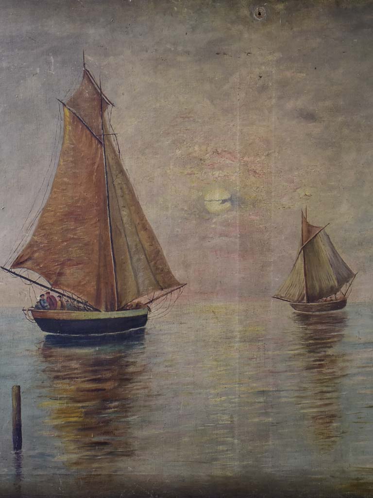 Late 19th Century oil painting of sailing boats 36¼" x 45"