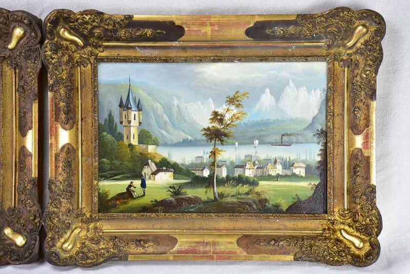 Antique European canvas painting artwork