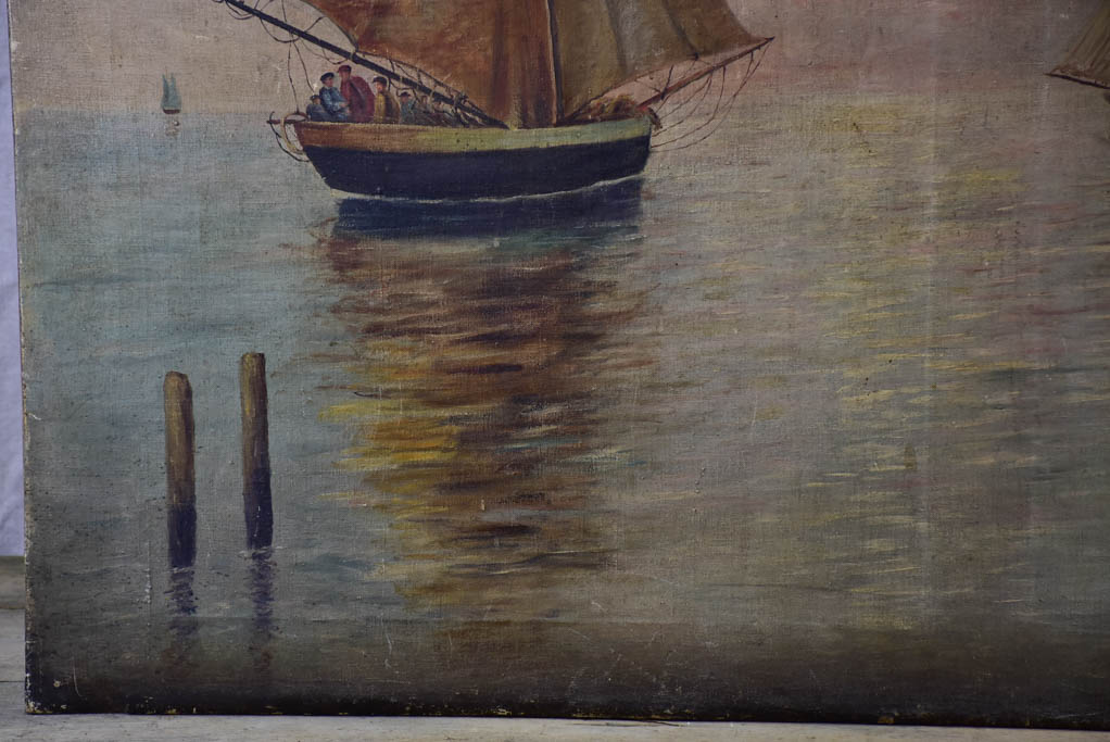 Late 19th Century oil painting of sailing boats 36¼" x 45"