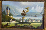 Original gilt-framed Swiss landscape artworks