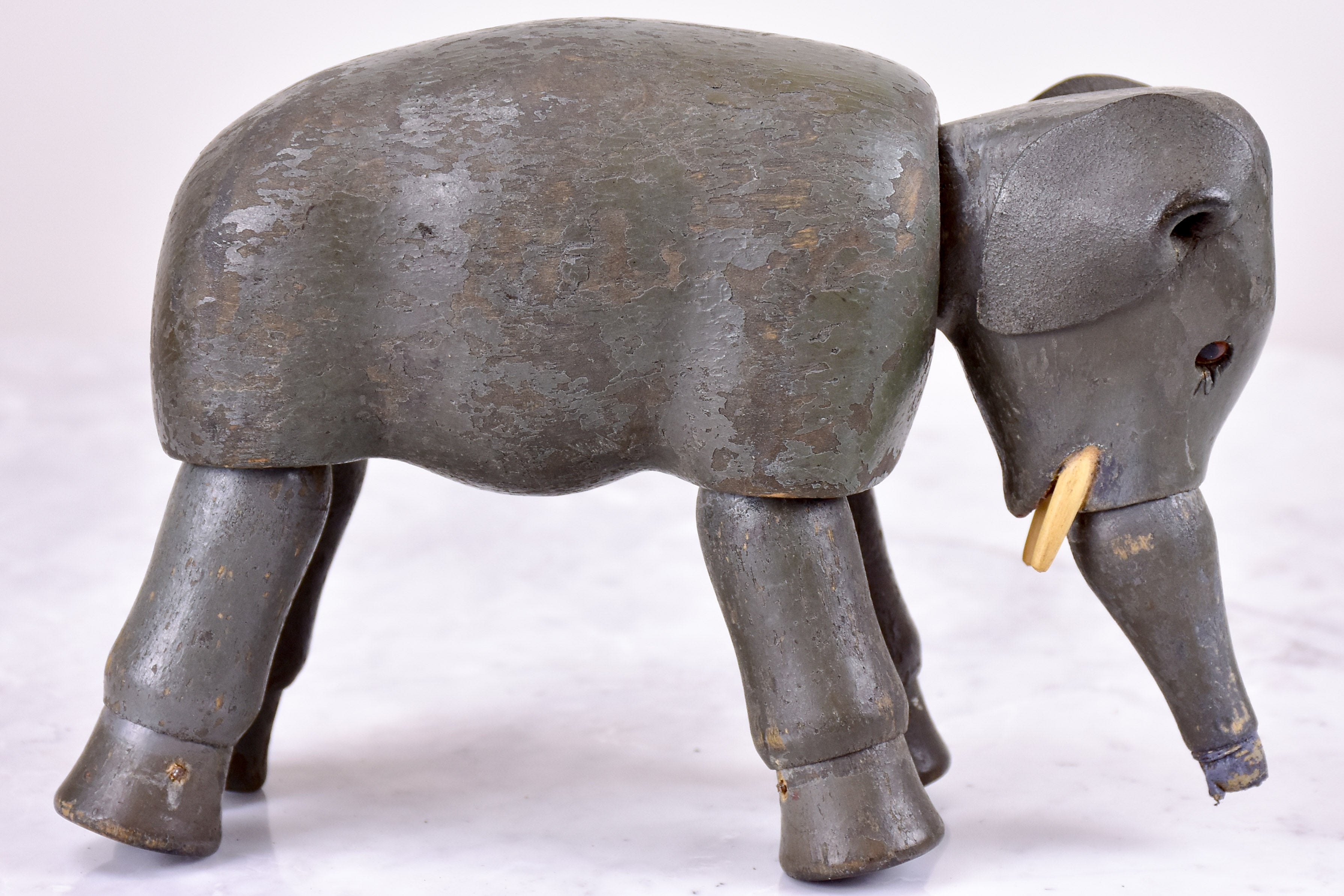 Antique French toy elephant - wooden