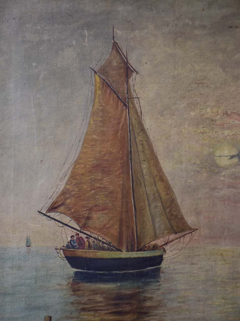 Late 19th Century oil painting of sailing boats 36¼" x 45"