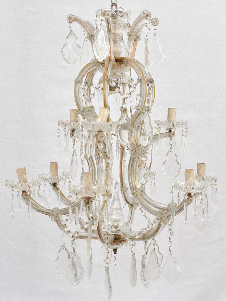 1940s Ligurian crystal chandelier - 10 lights 33"