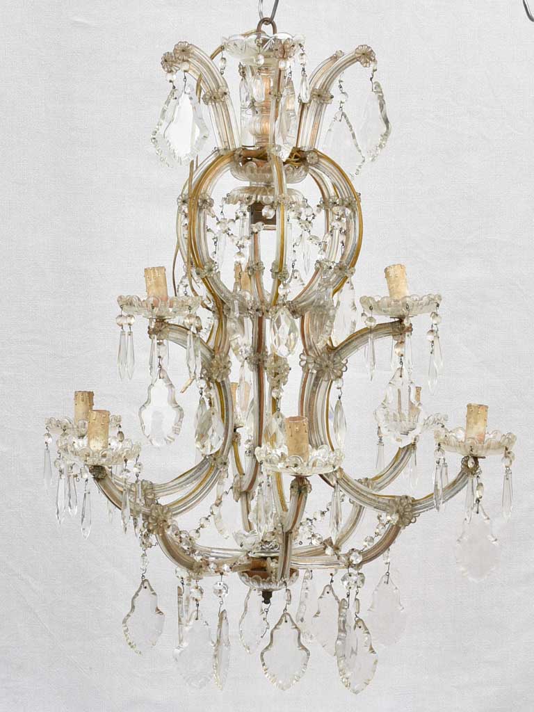 1940s Ligurian crystal chandelier - 10 lights 33"