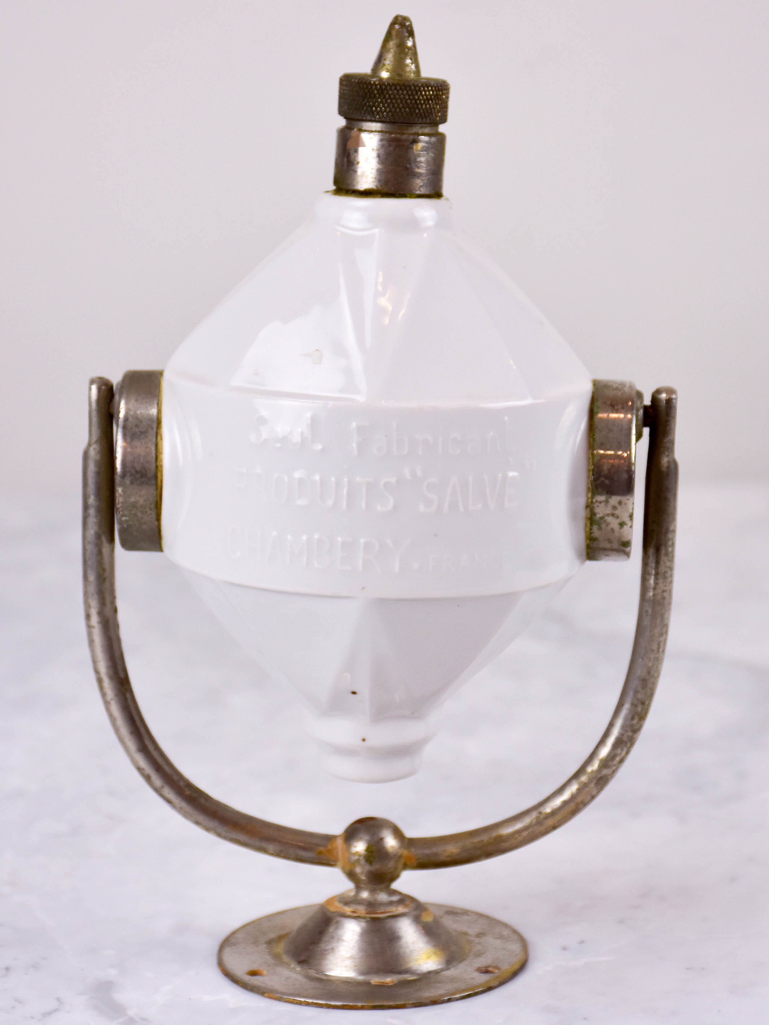 Antique French wall-mounted soap dispenser