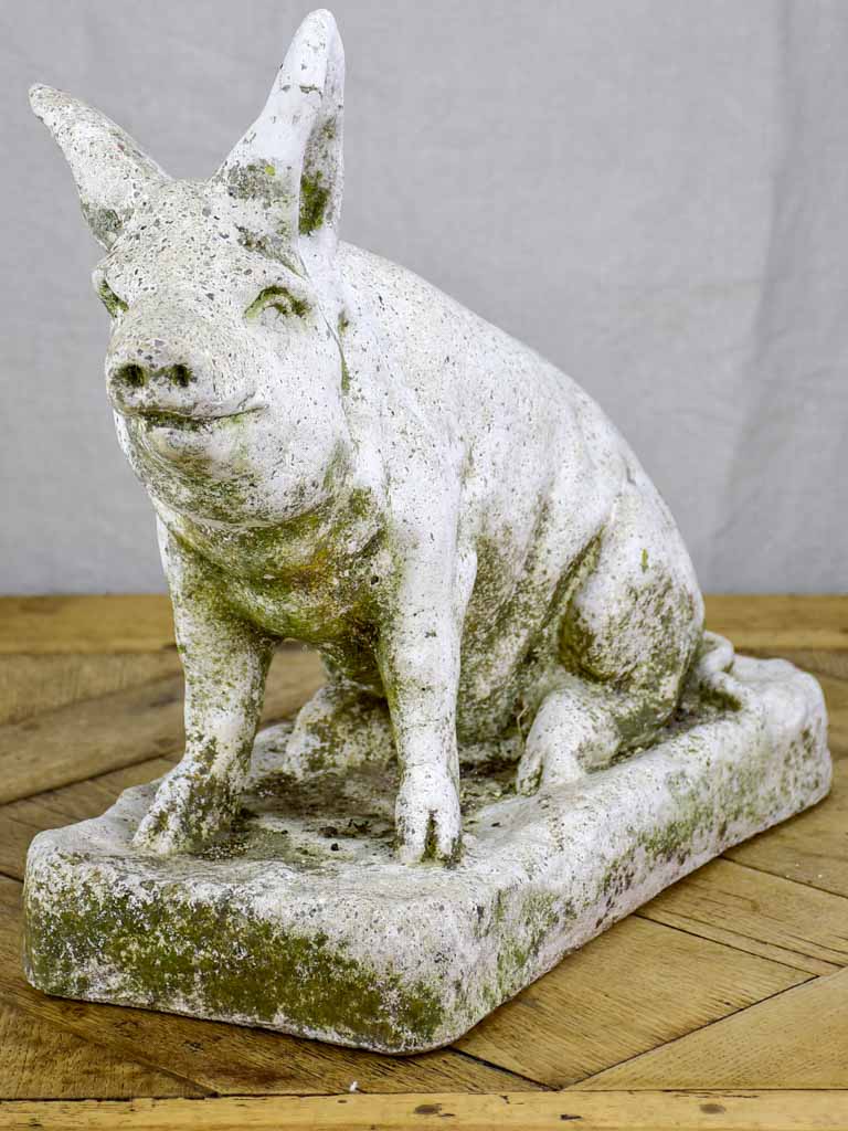 Vintage French sculpture of a pig