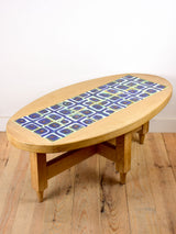 Oval coffee table by Guillerme et Chambron