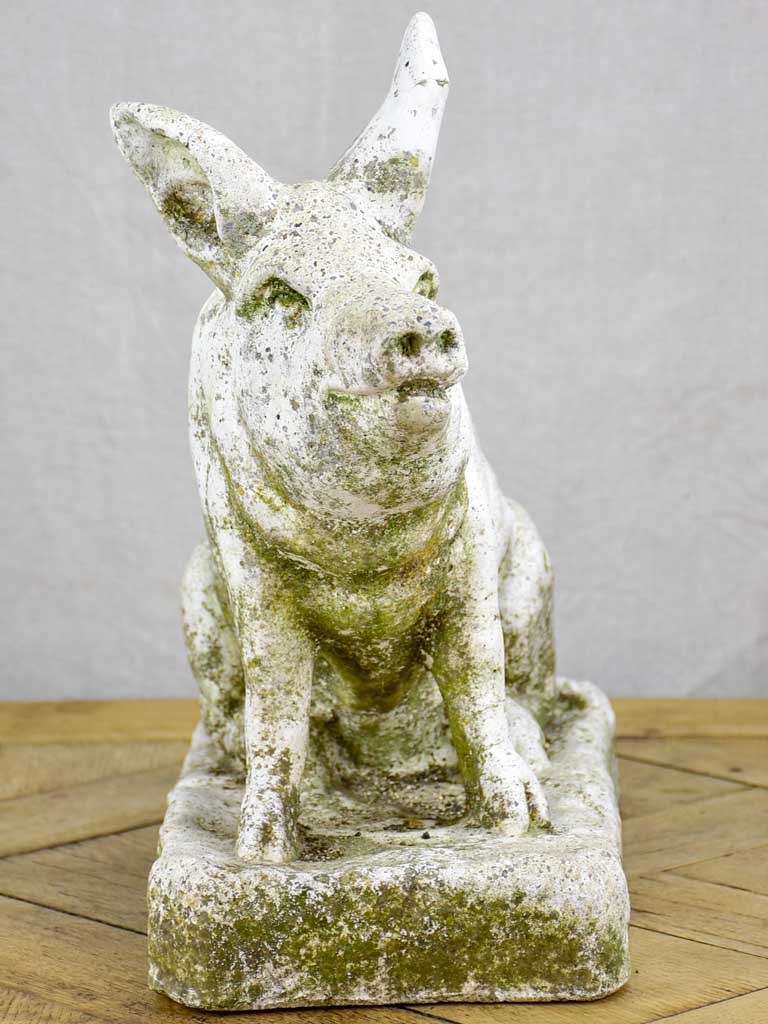 Vintage French sculpture of a pig