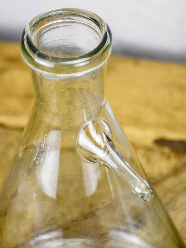 Two large vintage glass flasks from a laboratory