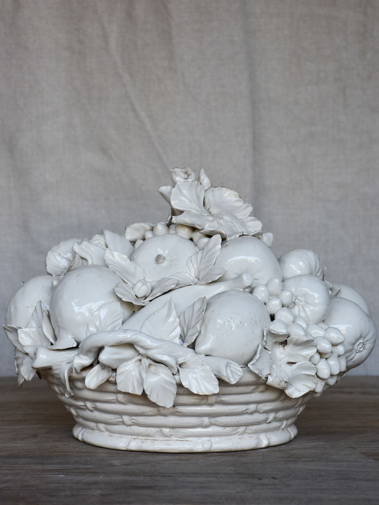 19th Century Italian ceramic centerpiece - fruit basket