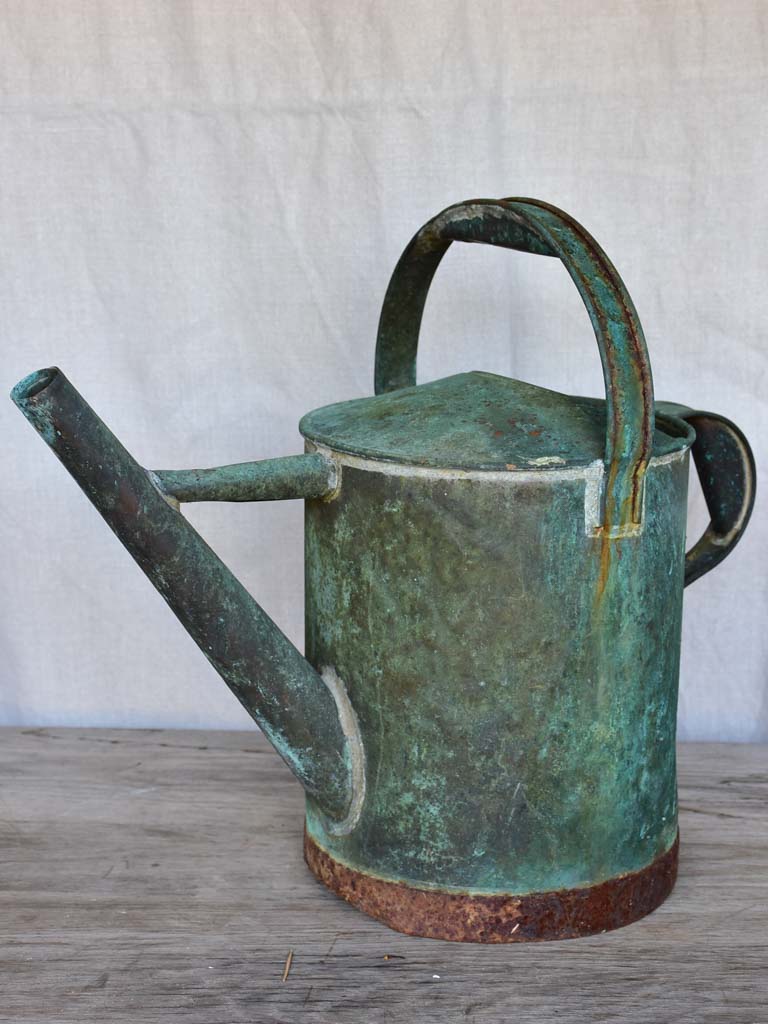 Rustic antique French copper watering can