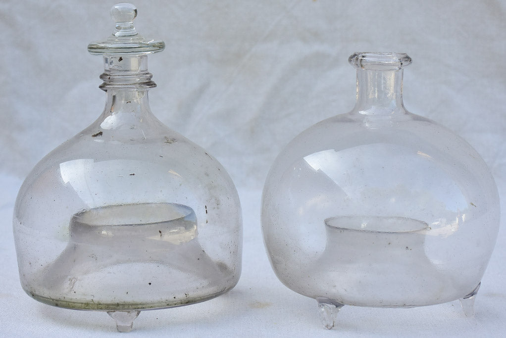 Two 19th century French wasp traps blown glass