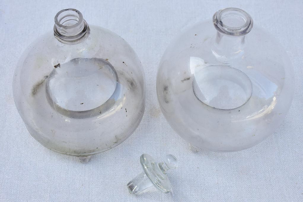 Two 19th century French wasp traps blown glass