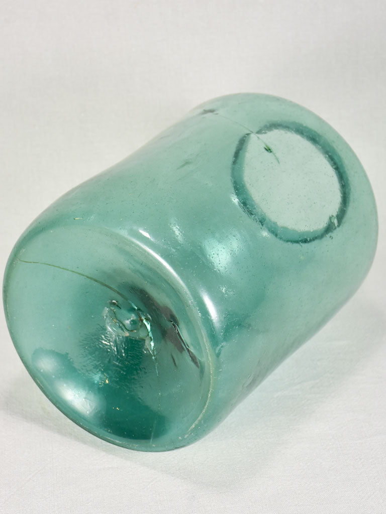 Early 19th-century blown glass preserving jar - blue 14¼"