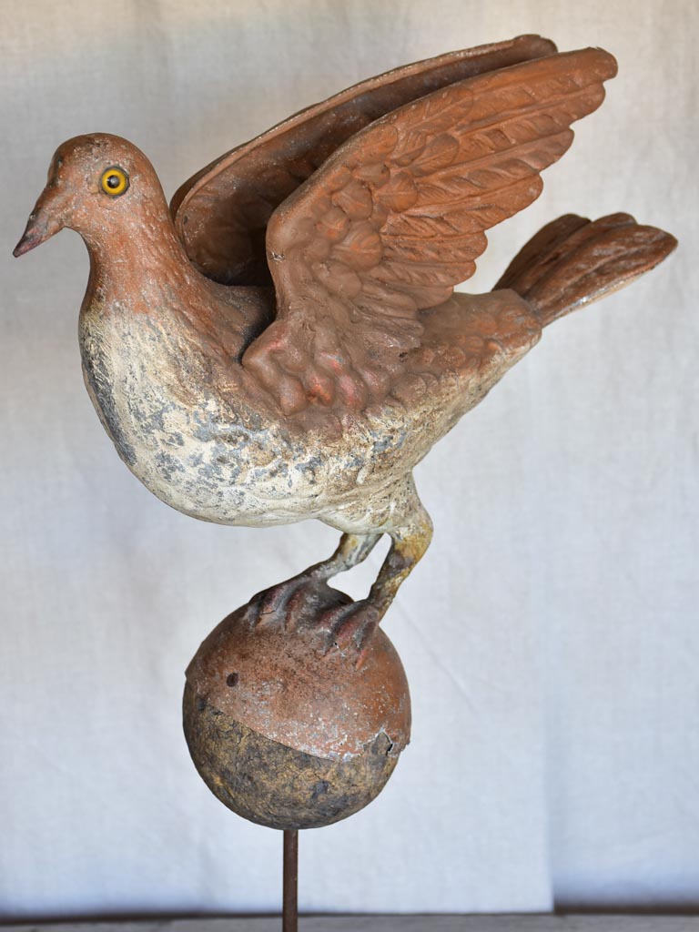 Antique French lightning rod pigeon