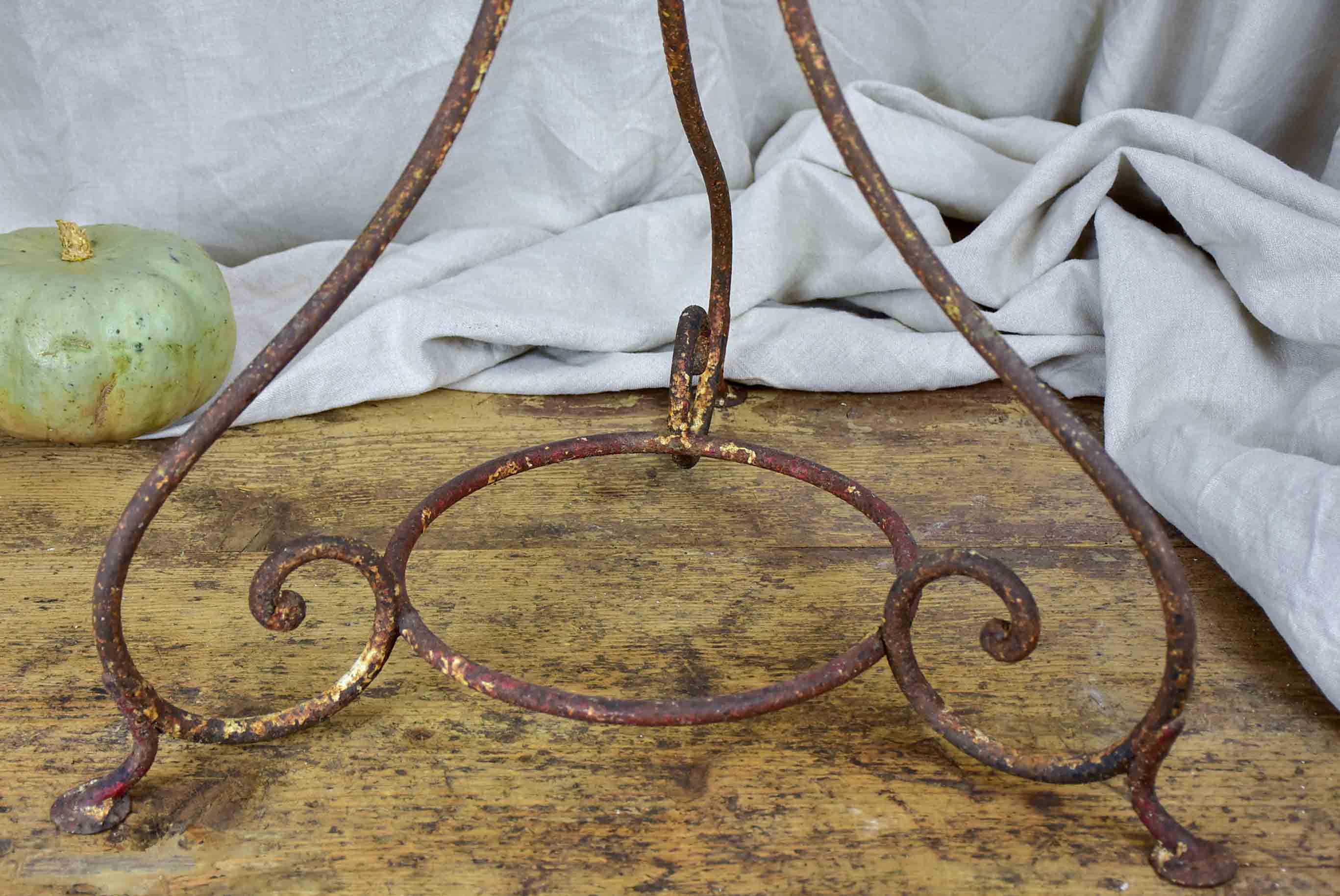 French garden table with marble top