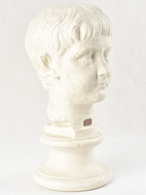 19th century portrait sculpture of a young boy 15"