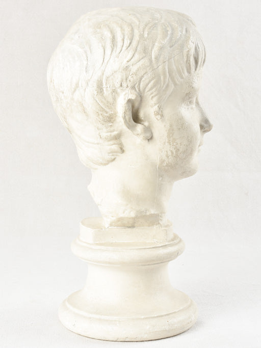 19th century portrait sculpture of a young boy 15"