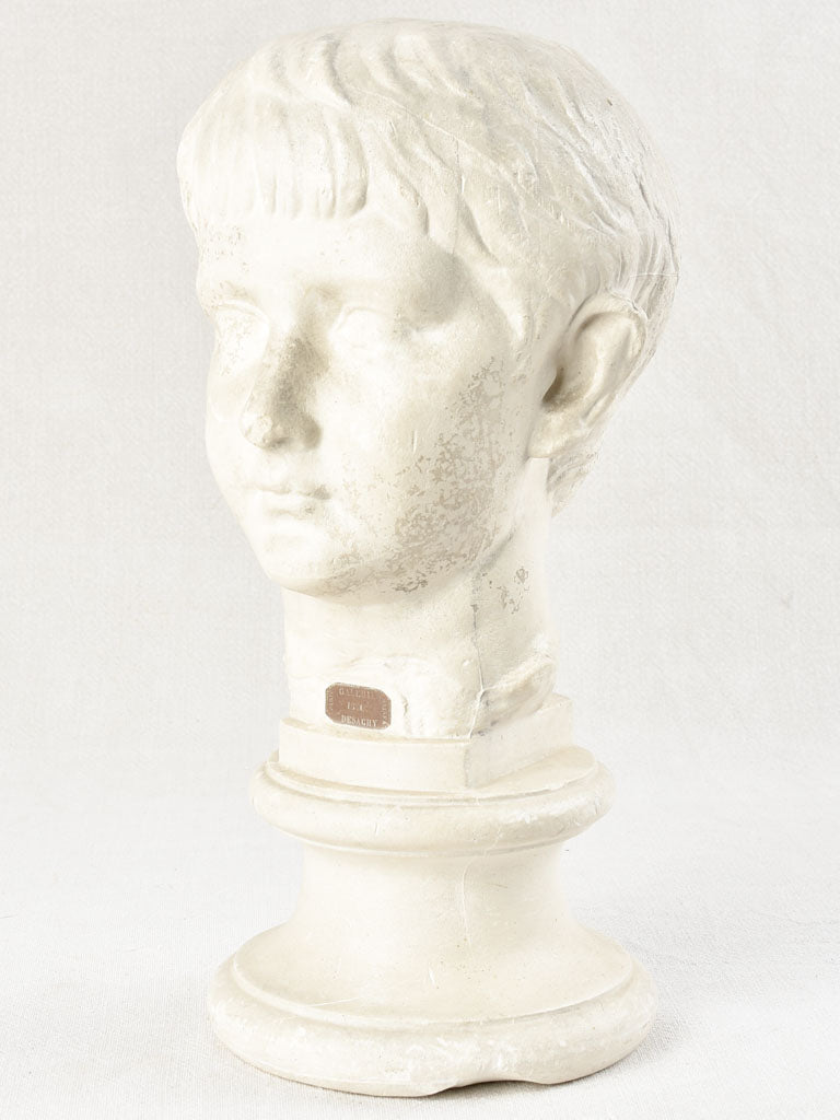 19th century portrait sculpture of a young boy 15"