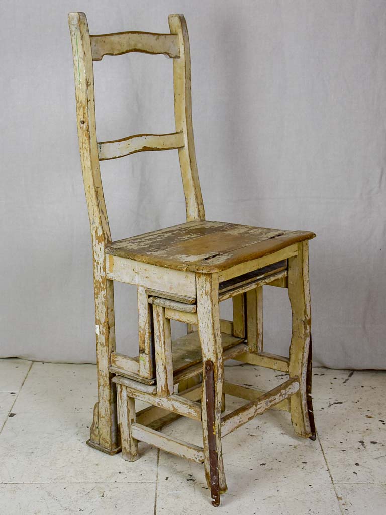 19th Century French oak chair / step ladder