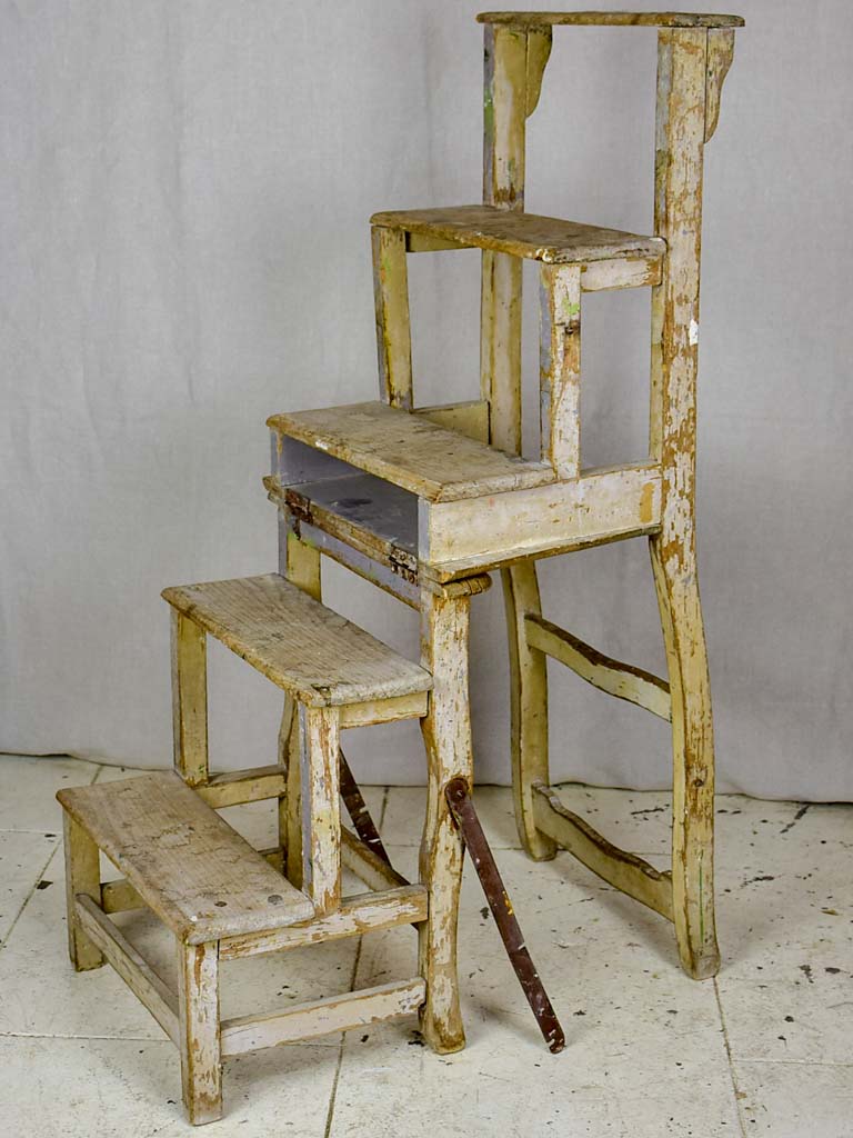 19th Century French oak chair / step ladder