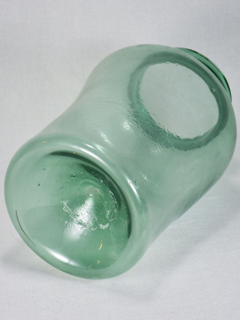 Early 19th-century blown glass anchovy preserving jar - green 15¾"