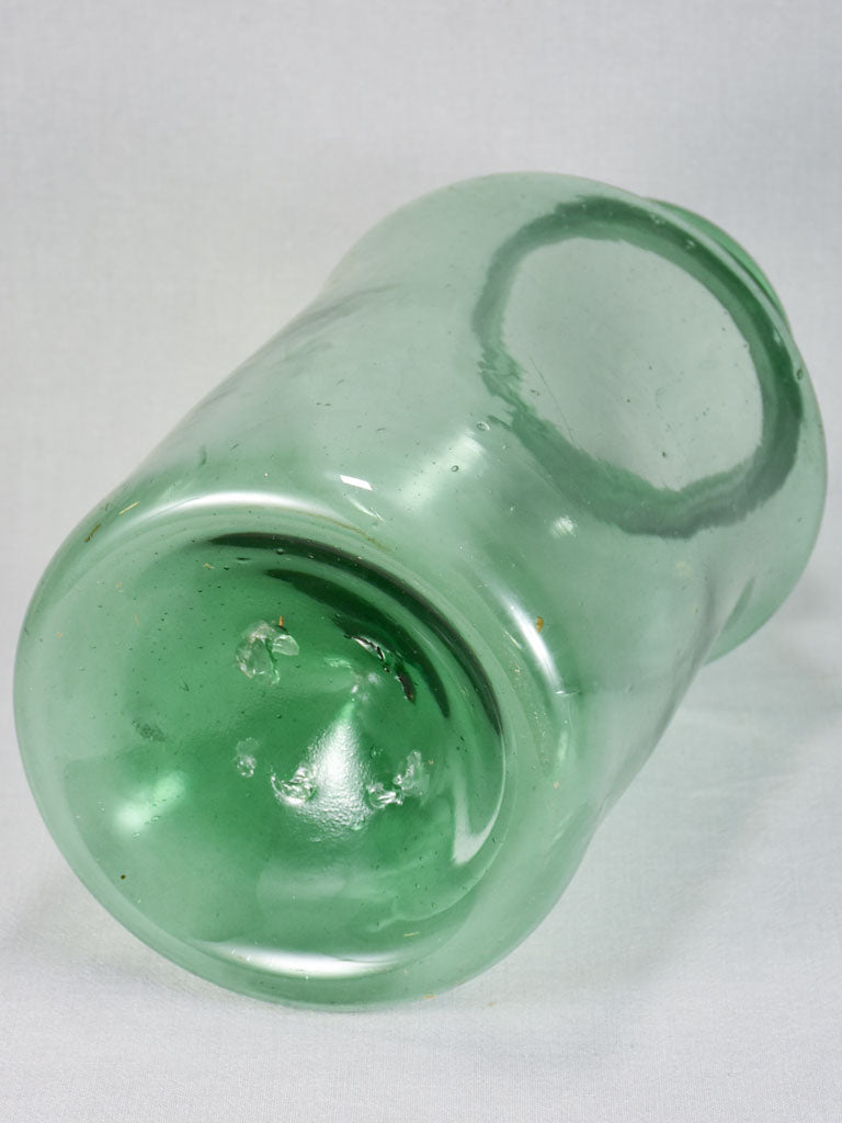 Large early 19th-century blown glass preserving jar - green 18"