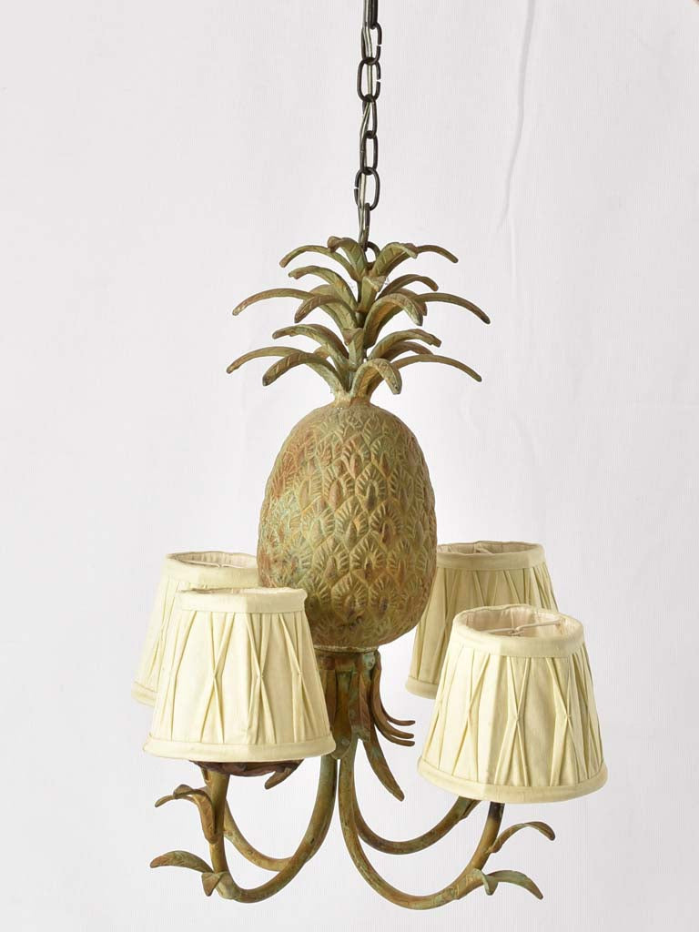 Vintage pineapple chandelier & pair appliques 18"