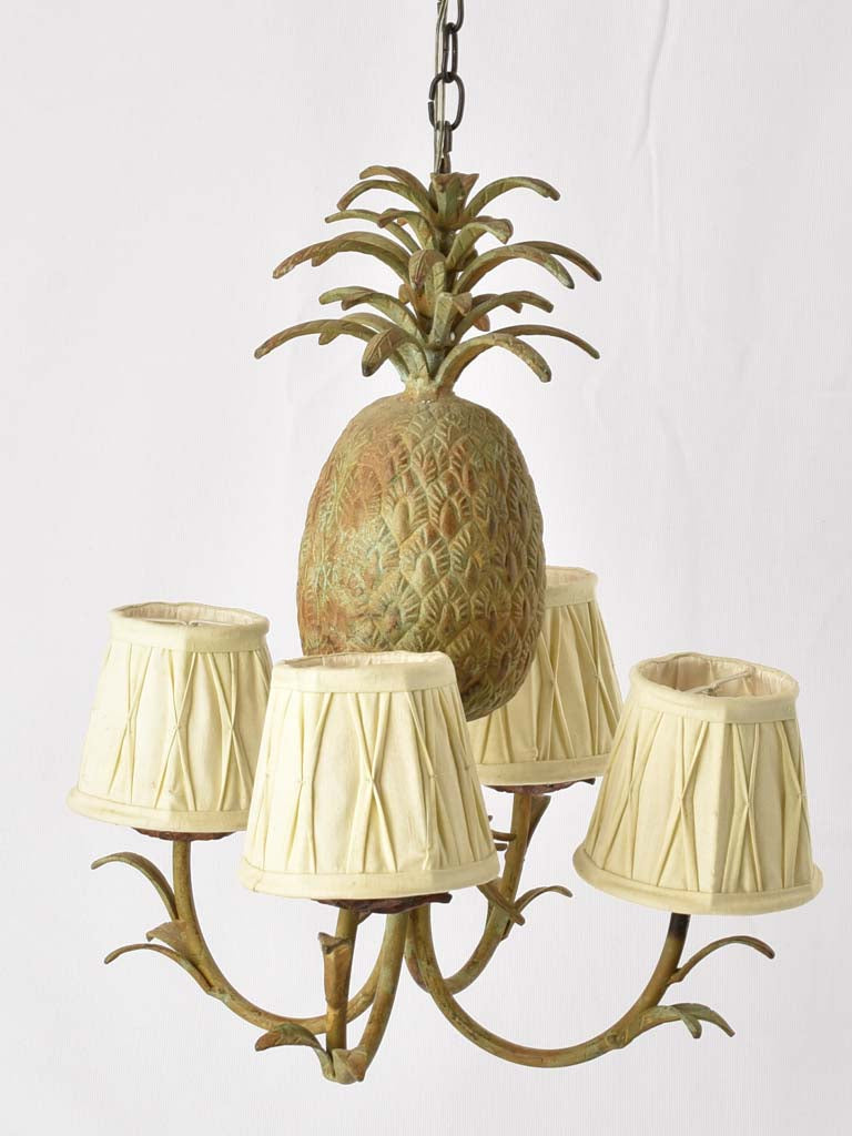 Vintage pineapple chandelier & pair appliques 18"