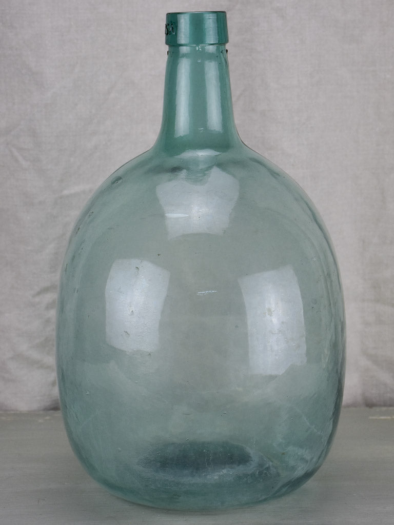 Antique French demijohn bottle - oval