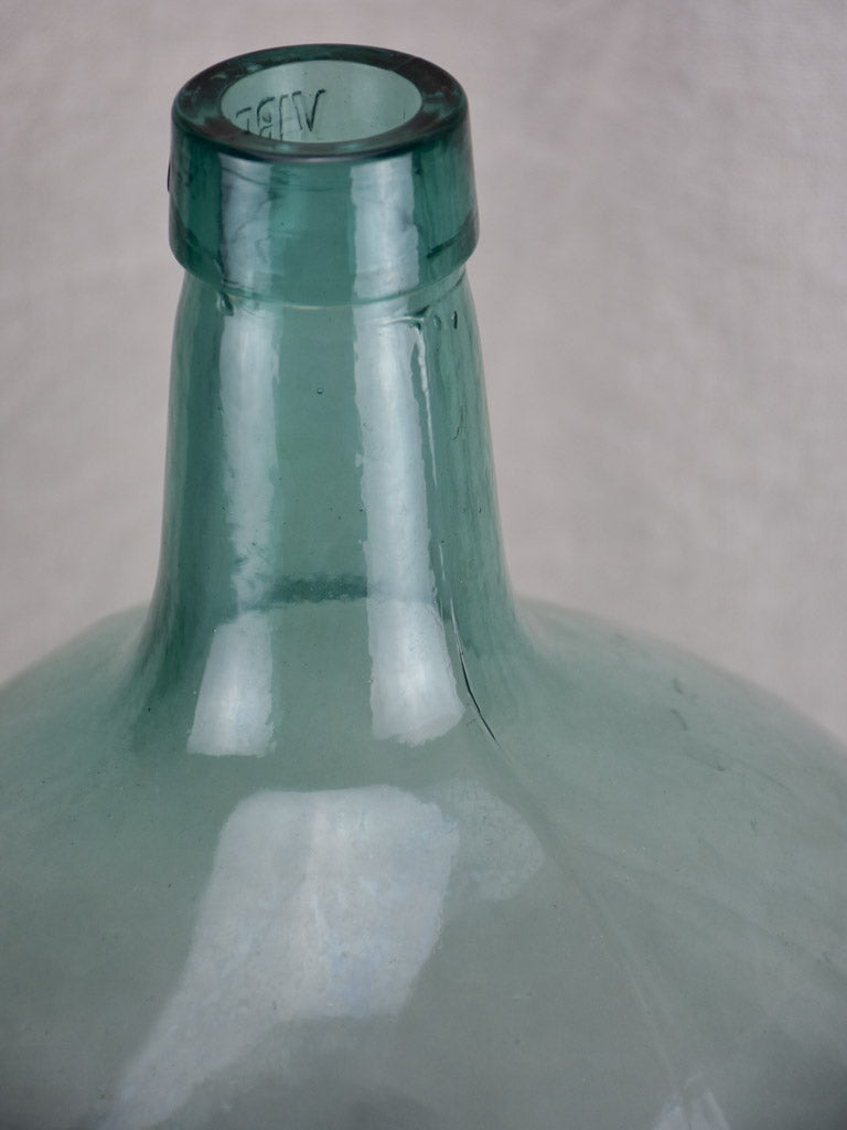 Antique French demijohn bottle - oval