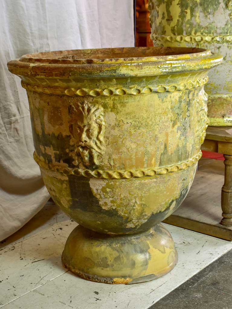 Two very large French garden urns from Saint-Jean-de-Fos. 1950's.  30¾"