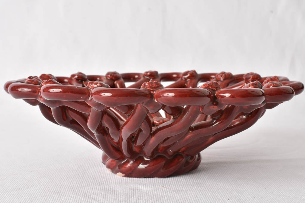 1960s/70s dark red glazed pottery