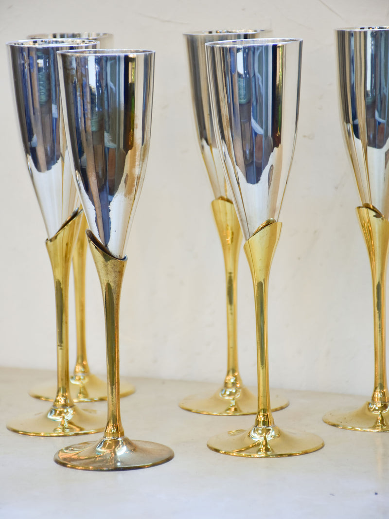 Set of six vintage champagne flutes – Chez Pluie