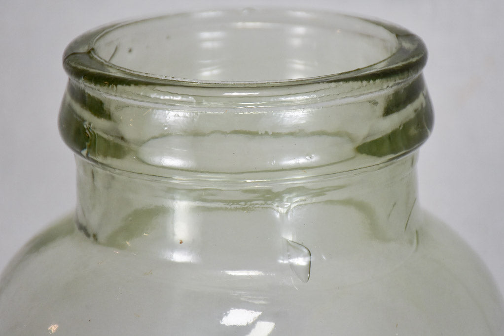 Small early 20th-century blown glass preserving jar with flat base 14¼"