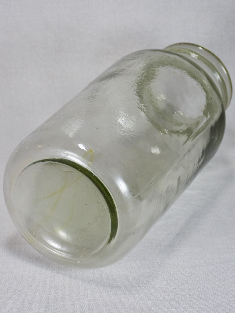 Small early 20th-century blown glass preserving jar with flat base 14¼"