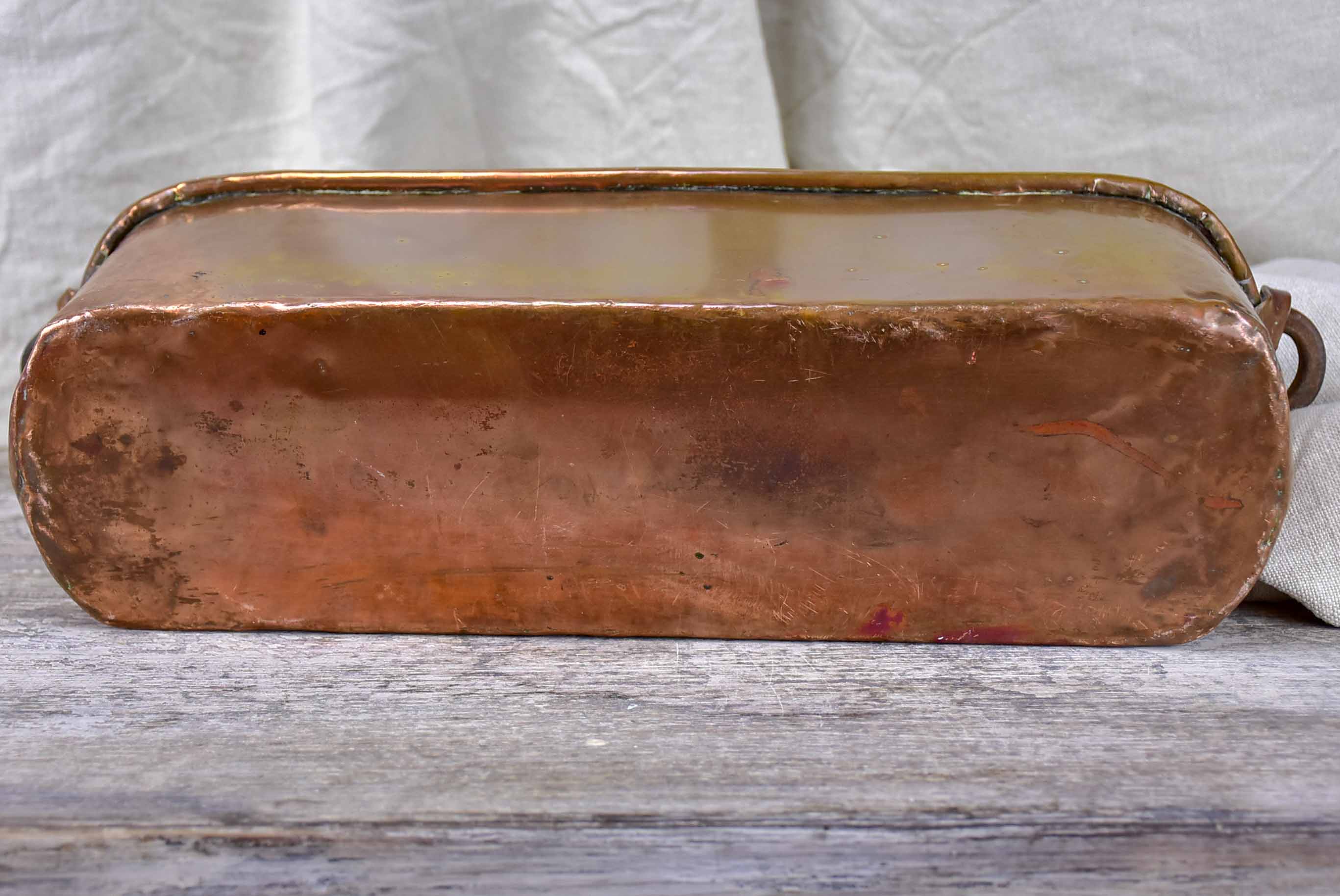 Antique French copper fish kettle