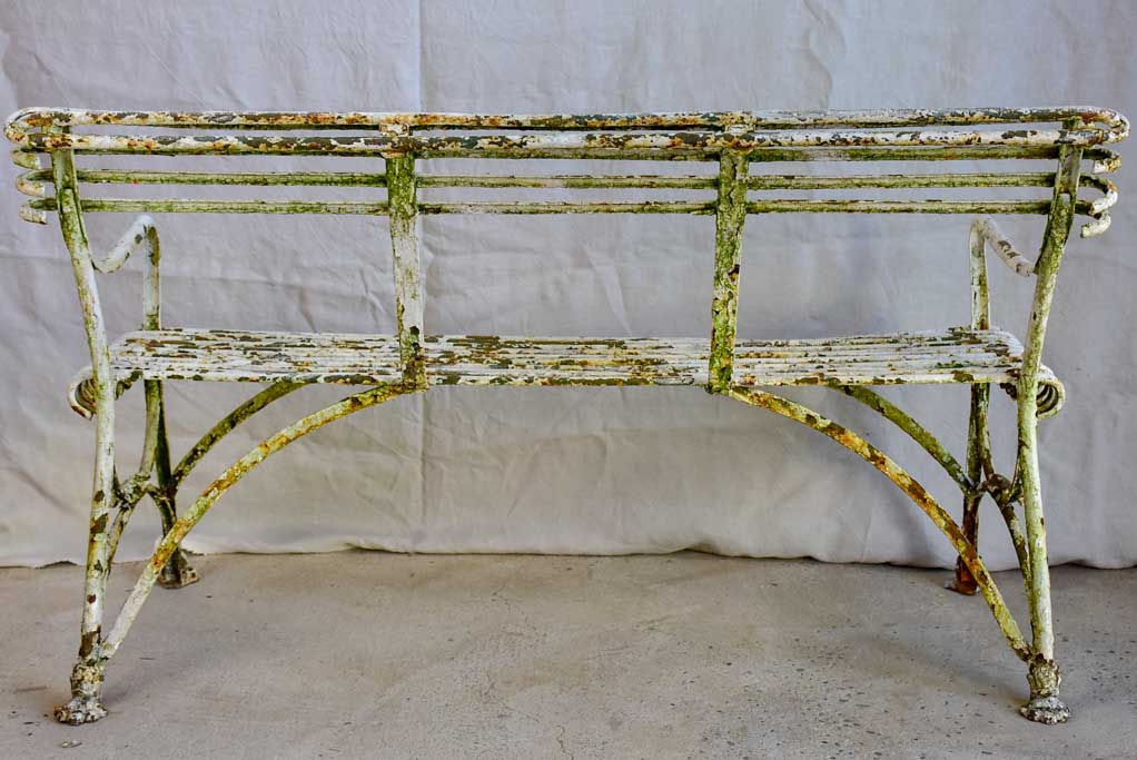 Late 19th Century French Arras garden bench with claw feet