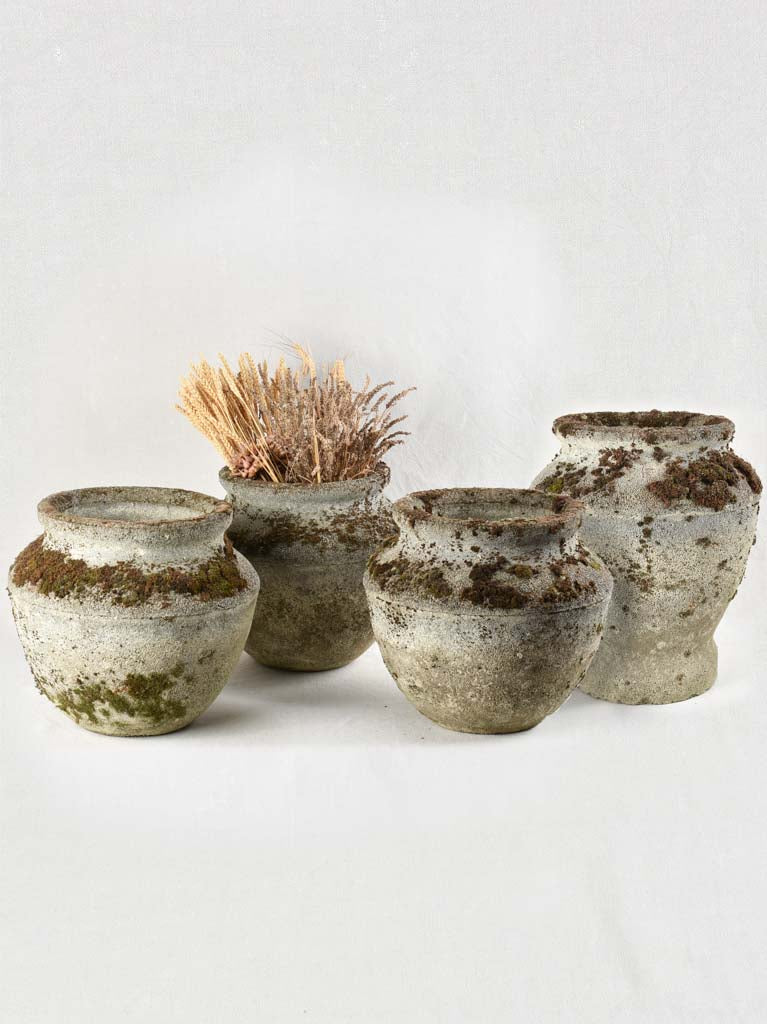 SET OF 4 CONCRETE PLANTERS 19¼"