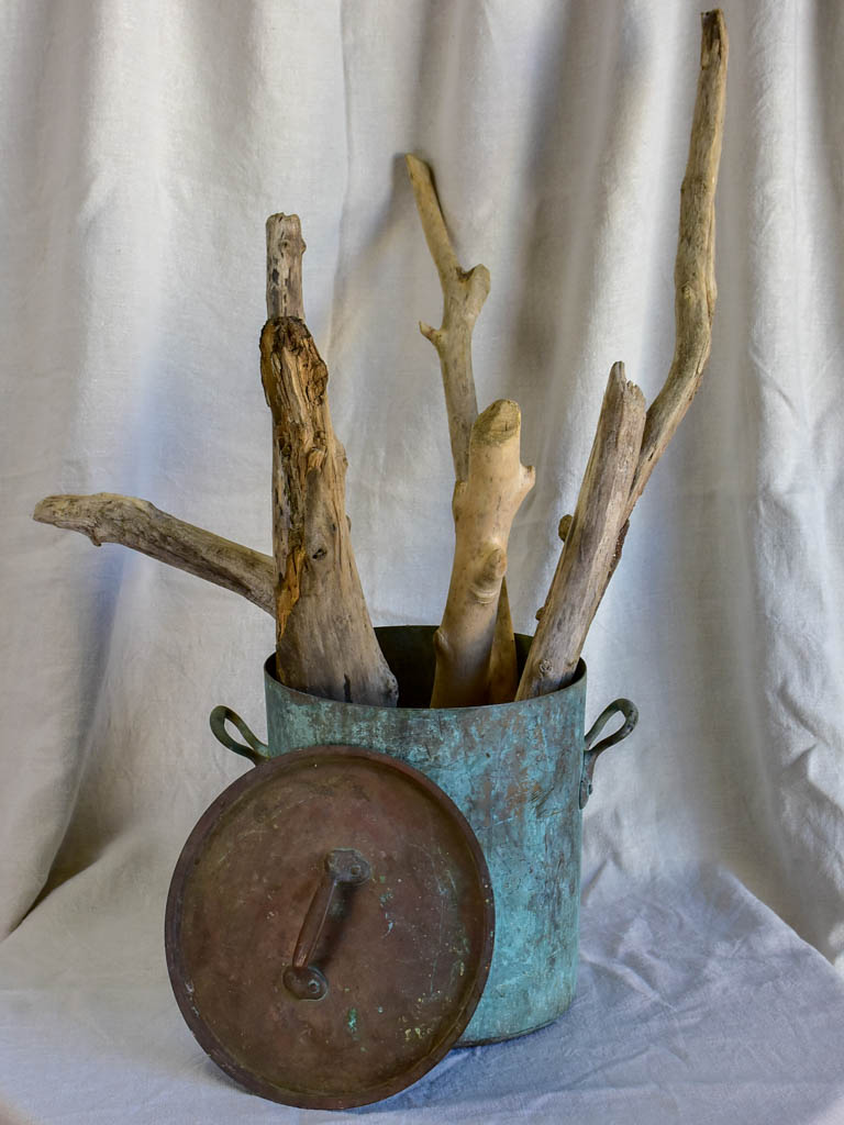 19th Century French copper cooking pot with lid 12¼"