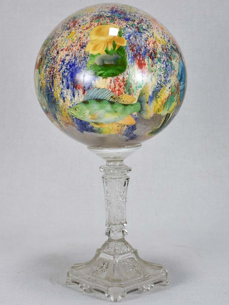 Late 18th/early 19th-century wig and hat stand - blown glass 13½"