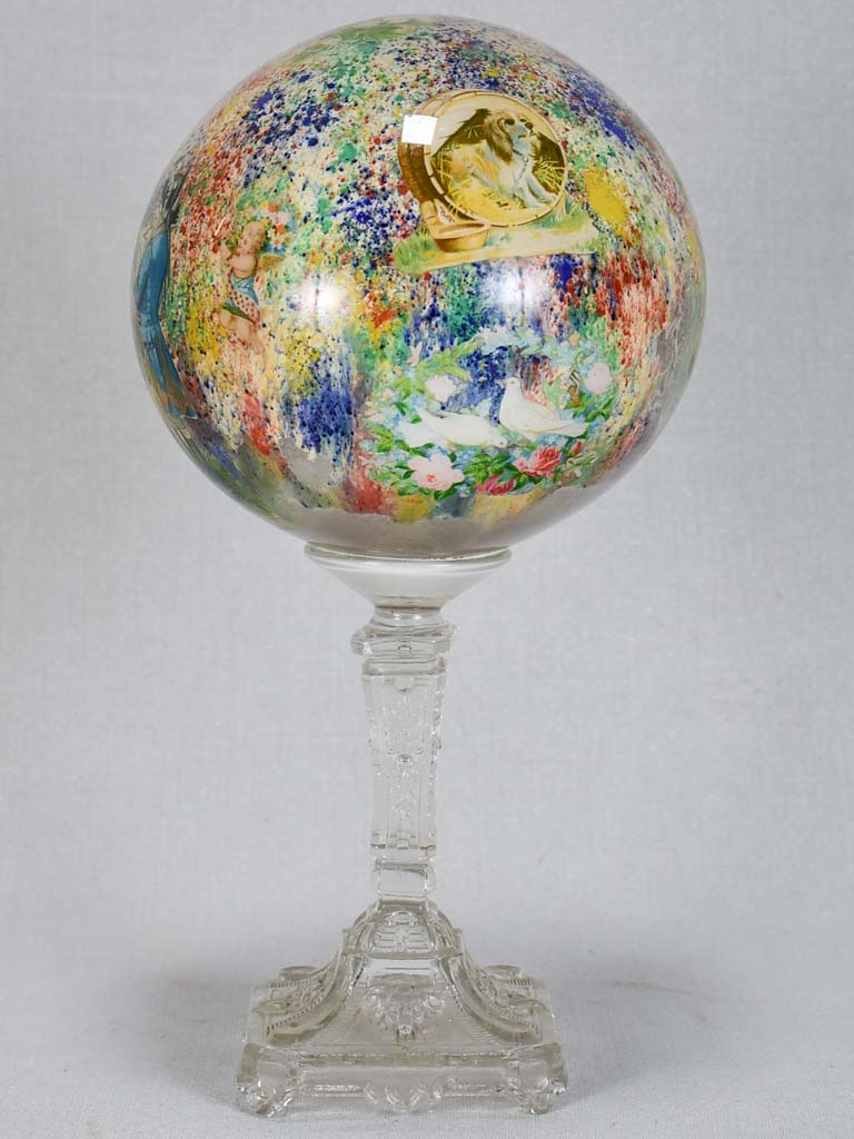 Late 18th/early 19th-century wig and hat stand - blown glass 13½"