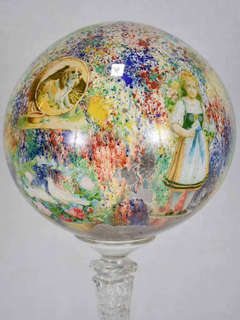 Late 18th/early 19th-century wig and hat stand - blown glass 13½"