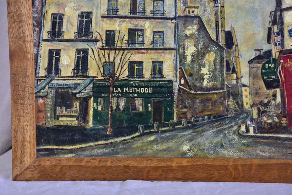 Vintage painting of Paris, near the Sorbonne 22½" x 16½"