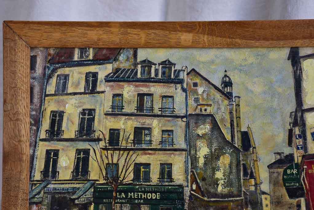 Vintage painting of Paris, near the Sorbonne 22½" x 16½"