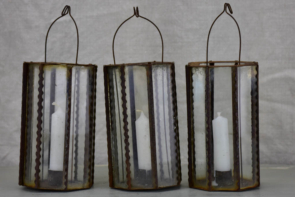 Three 19th Century Napoleon III candle lanterns