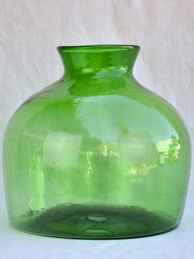 One very large green glass vase / bottle 13½"