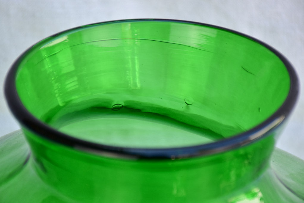 Three very large green glass vases / bottles 13½"